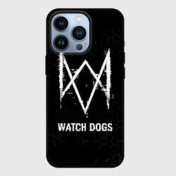 Чехол для iPhone 13 Pro Watch Dogs glitch на темном фоне, цвет: 3D-черный