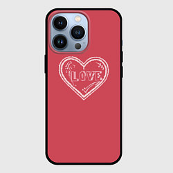 Чехол для iPhone 13 Pro Сердечко LOVE, цвет: 3D-черный