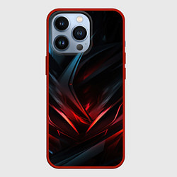 Чехол для iPhone 13 Pro Black red abstract, цвет: 3D-красный