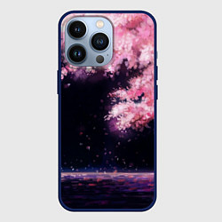 Чехол для iPhone 13 Pro Небо сакуры, цвет: 3D-тёмно-синий