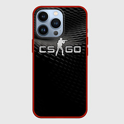 Чехол для iPhone 13 Pro CS GO black chrome, цвет: 3D-красный