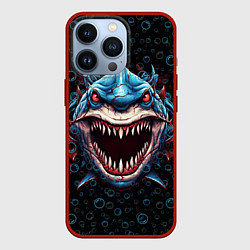 Чехол для iPhone 13 Pro Evil shark, цвет: 3D-красный