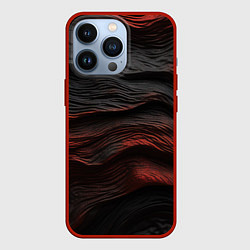 Чехол для iPhone 13 Pro Black red texture, цвет: 3D-красный