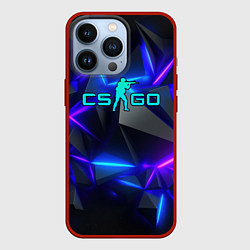 Чехол для iPhone 13 Pro CS GO неоновые плиты, цвет: 3D-красный