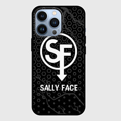 Чехол для iPhone 13 Pro Sally Face glitch на темном фоне, цвет: 3D-черный