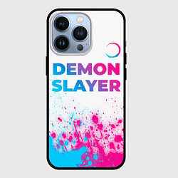 Чехол iPhone 13 Pro Demon Slayer neon gradient style: символ сверху