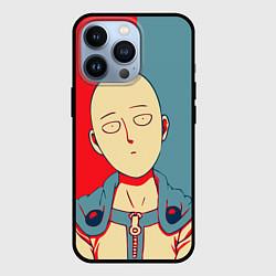 Чехол для iPhone 13 Pro Saitama hero face, цвет: 3D-черный