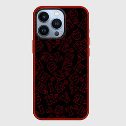 Чехол для iPhone 13 Pro Паттерн очень странные дела, цвет: 3D-красный