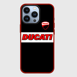 Чехол для iPhone 13 Pro Ducati motors - черный, цвет: 3D-красный