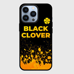 Чехол для iPhone 13 Pro Black Clover - gold gradient: символ сверху, цвет: 3D-черный