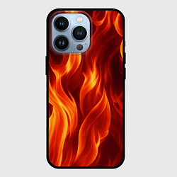 Чехол для iPhone 13 Pro Пламя огня, цвет: 3D-черный