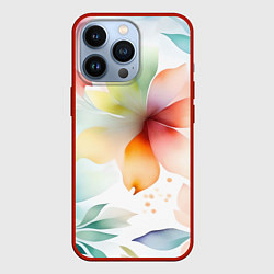 Чехол для iPhone 13 Pro Акварельный цветочный принт, цвет: 3D-красный