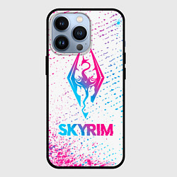 Чехол для iPhone 13 Pro Skyrim neon gradient style, цвет: 3D-черный