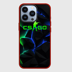 Чехол для iPhone 13 Pro CS GO green blue neon, цвет: 3D-красный