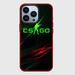 Чехол для iPhone 13 Pro CSGO green logo, цвет: 3D-красный