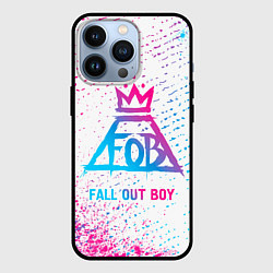 Чехол iPhone 13 Pro Fall Out Boy neon gradient style