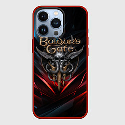 Чехол для iPhone 13 Pro Baldurs Gate 3 dark logo, цвет: 3D-красный