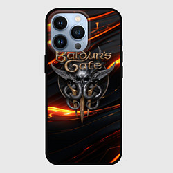 Чехол для iPhone 13 Pro Baldurs Gate 3 logo gold, цвет: 3D-черный