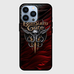 Чехол для iPhone 13 Pro Baldurs Gate 3 logo dark red black, цвет: 3D-черный