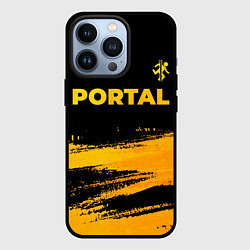 Чехол для iPhone 13 Pro Portal - gold gradient: символ сверху, цвет: 3D-черный