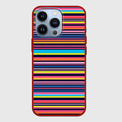 Чехол для iPhone 13 Pro Яркие полоски, цвет: 3D-красный