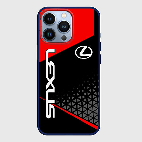 Чехол iPhone 13 Pro Lexus - red sportwear / 3D-Тёмно-синий – фото 1