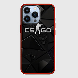 Чехол для iPhone 13 Pro CSGO silver black, цвет: 3D-красный