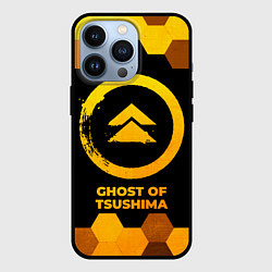 Чехол для iPhone 13 Pro Ghost of Tsushima - gold gradient, цвет: 3D-черный