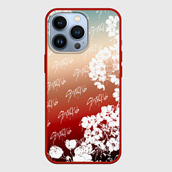 Чехол для iPhone 13 Pro Stray Kids flowers, цвет: 3D-красный