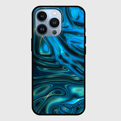 Чехол iPhone 13 Pro Абстракция плазма сине-голубой