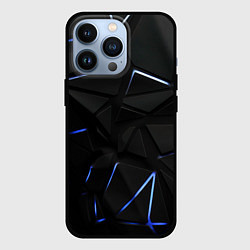 Чехол для iPhone 13 Pro Black texture neon line, цвет: 3D-черный