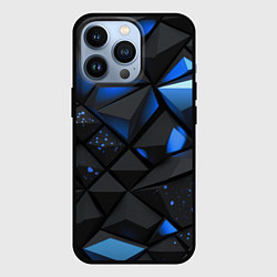 Чехол iPhone 13 Pro Blue black texture