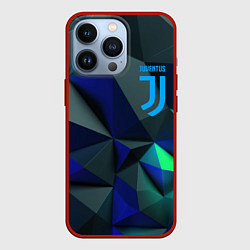 Чехол для iPhone 13 Pro Juventus blue abstract logo, цвет: 3D-красный