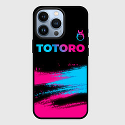 Чехол для iPhone 13 Pro Totoro - neon gradient: символ сверху, цвет: 3D-черный