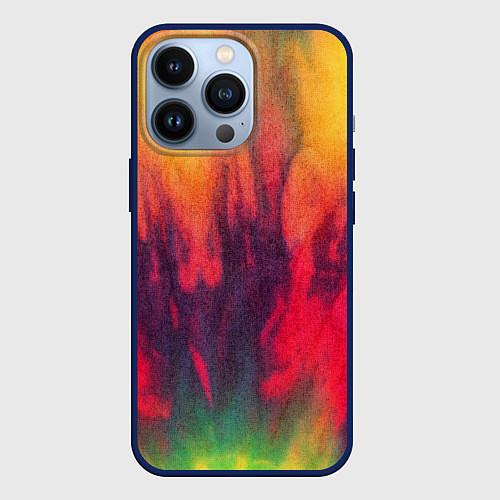 Чехол iPhone 13 Pro Огненный тай дай / 3D-Тёмно-синий – фото 1