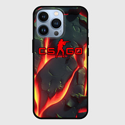 Чехол для iPhone 13 Pro CSGO красные плиты с лавой, цвет: 3D-черный