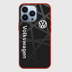 Чехол для iPhone 13 Pro Volkswagen - classic black, цвет: 3D-красный