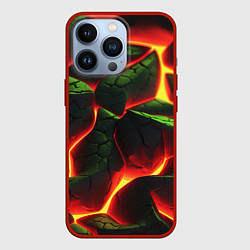 Чехол iPhone 13 Pro Зеленые плиты и лава