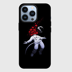 Чехол для iPhone 13 Pro Скафандр и розы, цвет: 3D-черный