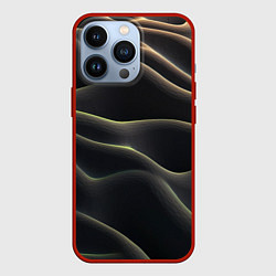 Чехол для iPhone 13 Pro Объемная темная текстура, цвет: 3D-красный