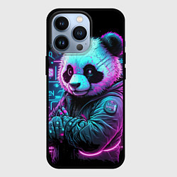 Чехол для iPhone 13 Pro Панда в неоновом свете, цвет: 3D-черный