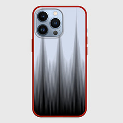 Чехол для iPhone 13 Pro Черный полосатый градиент, цвет: 3D-красный