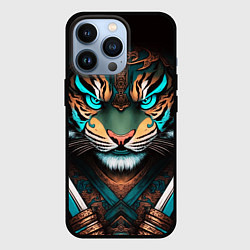 Чехол для iPhone 13 Pro Тигр самурай, цвет: 3D-черный