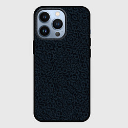Чехол для iPhone 13 Pro Чёрно-синий паттерн, цвет: 3D-черный