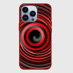 Чехол для iPhone 13 Pro Красно-черный вихрь, цвет: 3D-красный