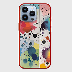 Чехол для iPhone 13 Pro Colorful blots - vogue - abstraction, цвет: 3D-красный