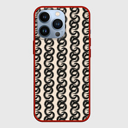 Чехол для iPhone 13 Pro Абтракция Геометрический узор в этническом стиле, цвет: 3D-красный