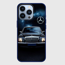 Чехол для iPhone 13 Pro Мерседес черное небо, цвет: 3D-тёмно-синий