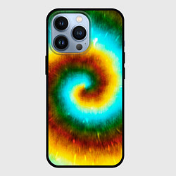 Чехол для iPhone 13 Pro Тай-дай коричневый, цвет: 3D-черный