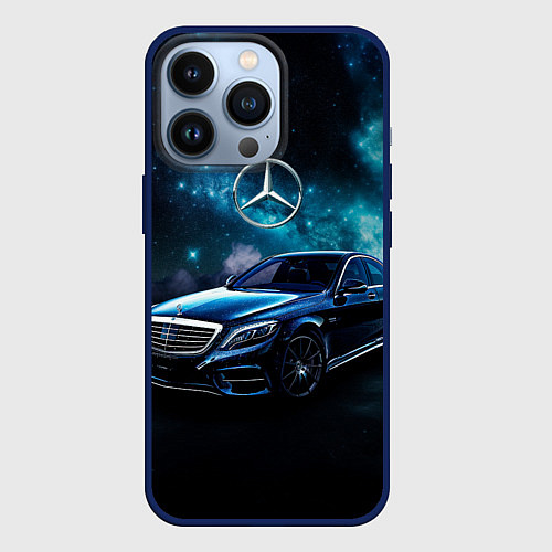 Чехол iPhone 13 Pro Синий мерседес / 3D-Тёмно-синий – фото 1